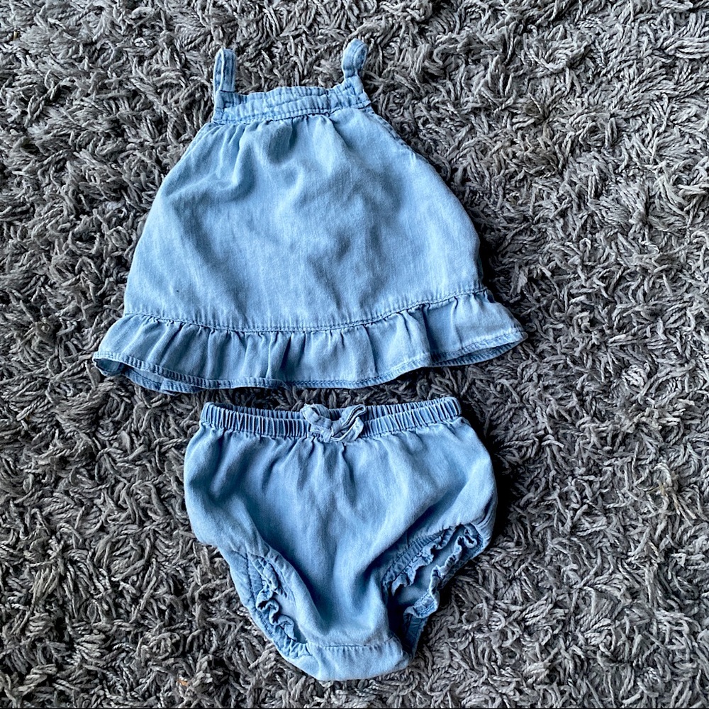 Baby Gap Denim Ruffle Set: 3-6 months